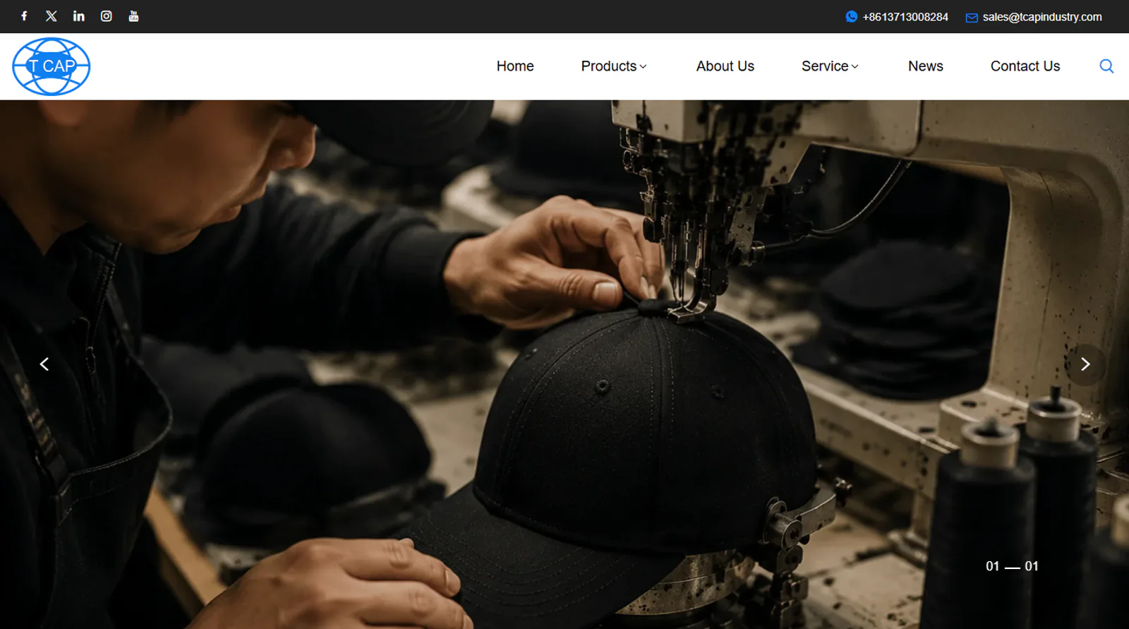 Official TCAP custom headwear website homepage