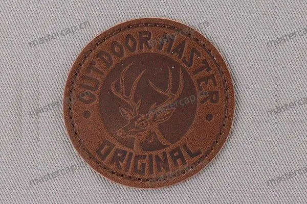 ML001 Top-grain leather patch with tonal debossing (sew-on)