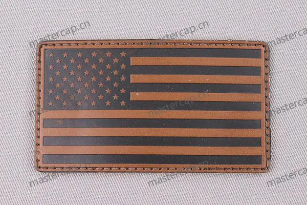 ML013 Split-leather patch with black debossing (sew-on)