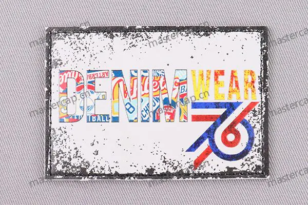 ML015 PU leather patch with tonal debossing (sew-on)