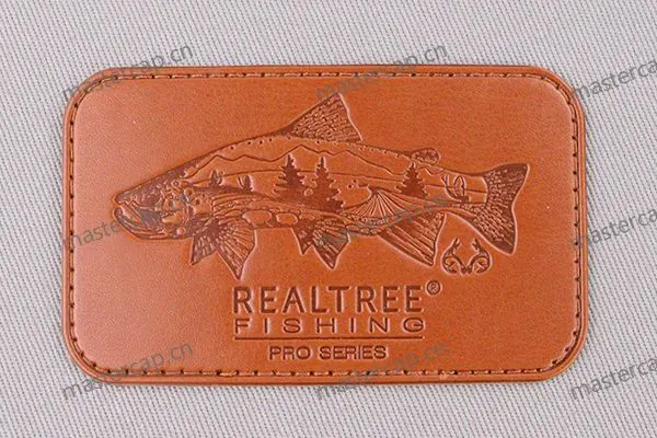 ML017 Split-leather patch with black debossing (sew-on)