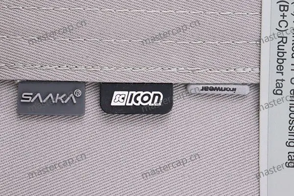 MR004A/B/C (A) Printed embossed TPU tag; (B/C) PVC rubber tags