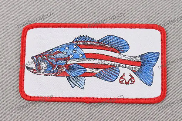 MW002 Sew-on woven patch with merrowed edging
