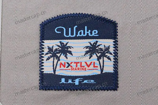MW005 Woven patch applique with zigzag-stitch edging