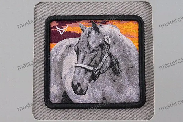 MW006 Woven patch applique with raised 3D embroidered edging
