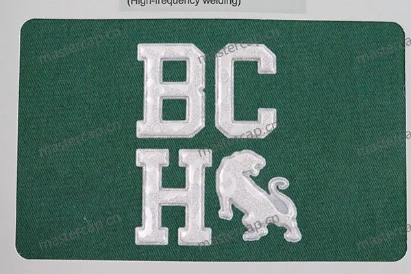 MHP042 Glitter-reflective PVC embossed logo (high-frequency welded)