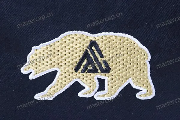 ME004 Flat embroidery over embossed-texture fill