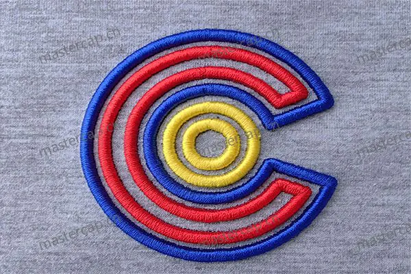 ME014 Raised 3D outline embroidery