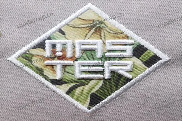 ME032 Sublimated patch applique with raised 3D embroidery