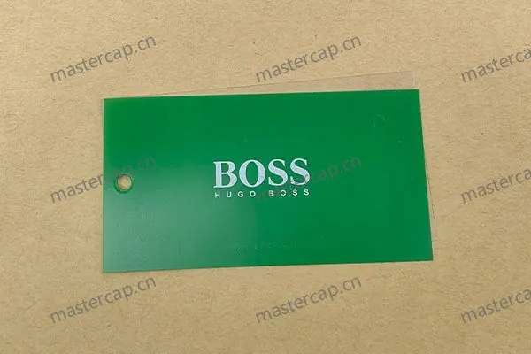 MHT003 0.2 mm single-sided printed PVC hangtag with plastic string seal