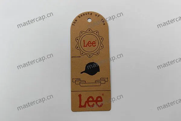 MHT018 700 gsm kraft paper hangtag with double-sided printing and hemp string