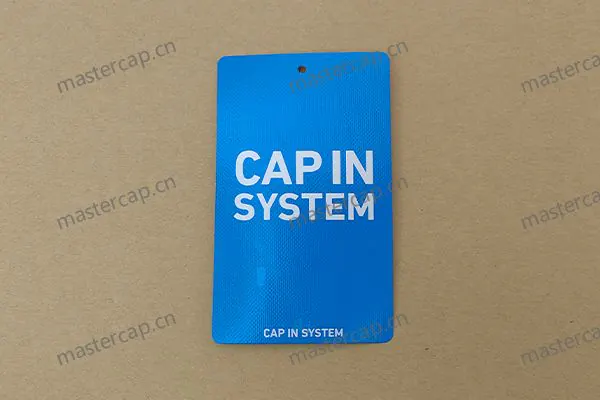 MHT022 300 gsm gloss-varnished fancy-paper hangtag with double-sided printing