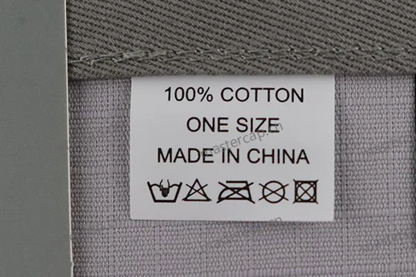 MLB001 Coated nylon taffeta printed care label