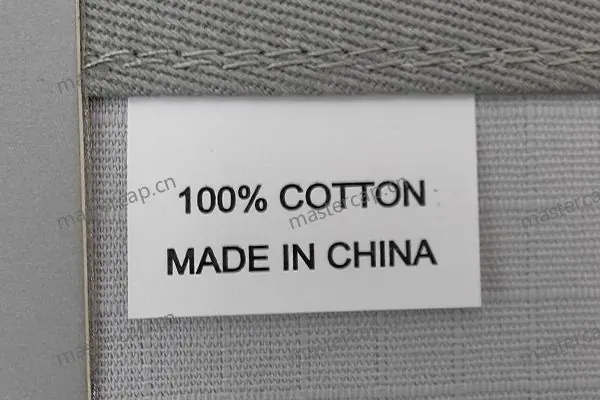 MLB003 Printed coated-nylon taffeta origin-and-content label