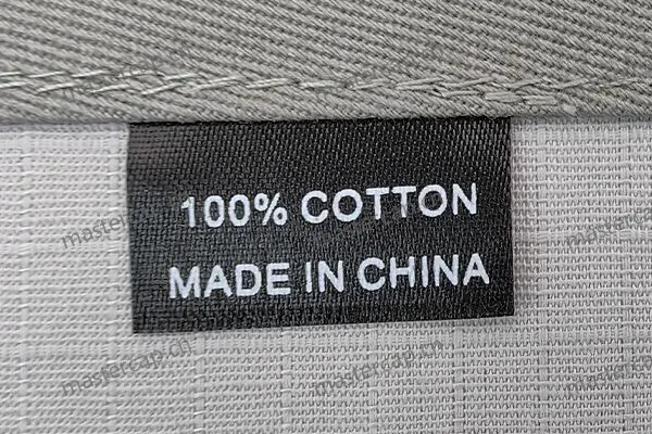 MLB004 Printed polyester-satin origin-and-content label