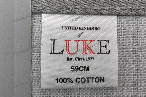 MLB007 Center-fold printed polyester-satin care label