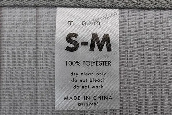 MLB009 Single-sided printed polyester satin care label