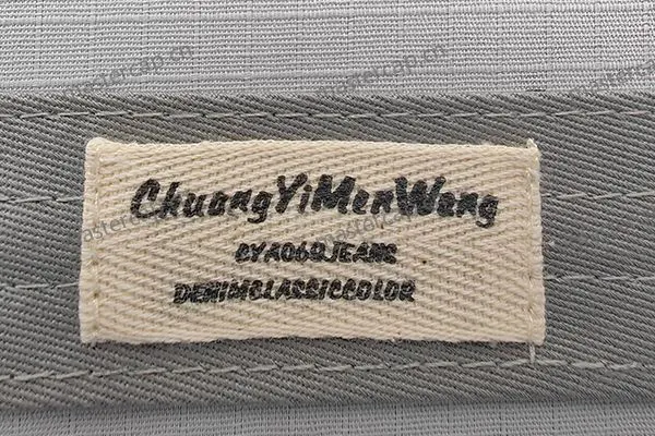MLB037 Printed cotton-tape main label (left-and-right end fold)