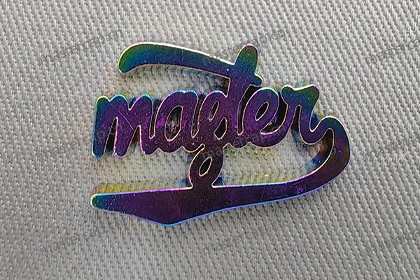 MB009 Rainbow-plated metal patch