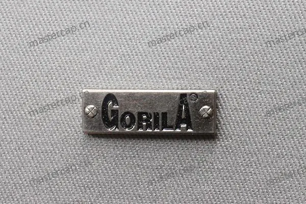 MB015 Antique-nickel-plated metal patch with soft enamel