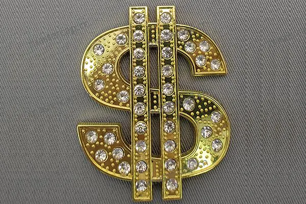 MB028 Imitation-gold-plated metal patch with rhinestones