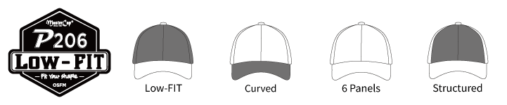 P206 Low-FIT cap shape and construction features