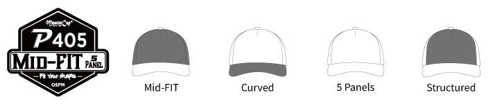 P405 Mid-FIT cap shape and construction features