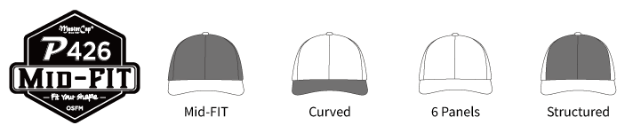 P426 Mid-FIT cap shape and construction features