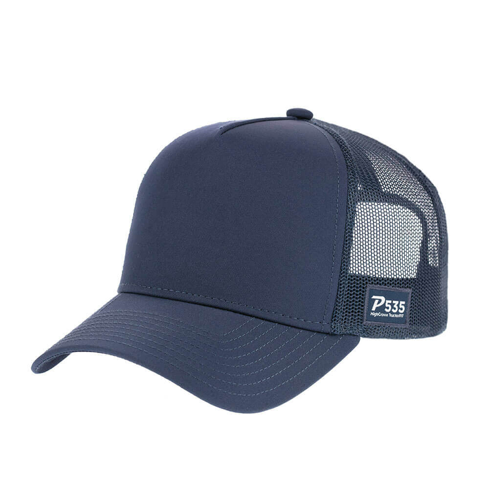 P535 high-crown trucker front view