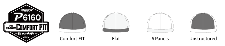 P6160 Comfort-Fit cap shape and construction features