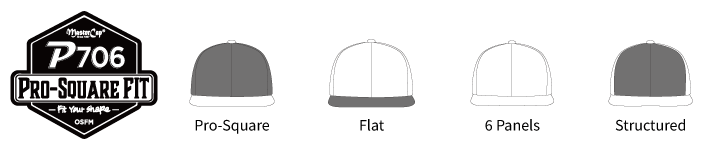 P706 Pro-Square Fit cap shape and construction features