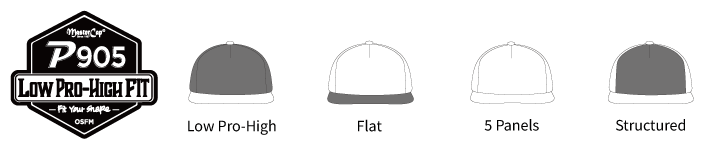 P905 Low Pro-High Fit cap shape and construction features