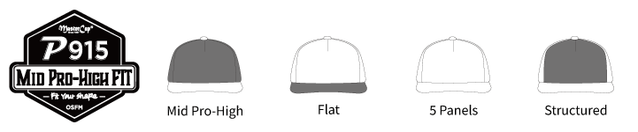 P915 Mid Pro-High Fit cap shape and construction features