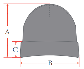 Cuffed knit beanie size drawing
