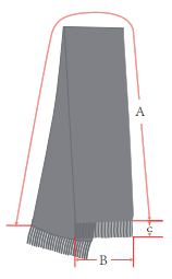 Scarf size drawing