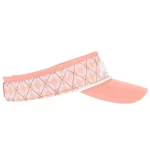 Pink argyle golf visor with rope trim, opposite-side view