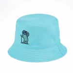 Cyan reversible golf bucket cap, alternate front angle