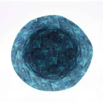 Reversible bucket cap with blue all-over printed inner side