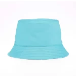 Cyan cotton-twill reversible bucket cap, rear view