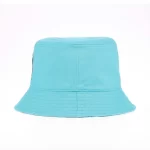 Cyan reversible bucket cap, rear-angle view