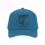 Turquoise performance fishing cap with front flat embroidery