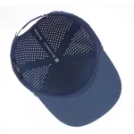 Performance rope cap interior with stretch sweatband and branded seam tape