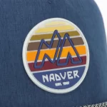 Custom multicolour silicone logo patch on heather navy cap