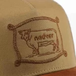 Western ranch embroidered applique on ivory cotton-twill front