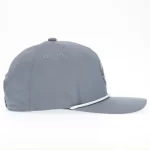 Grey-purple golf performance rope cap, opposite-side view