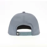 Grey-purple performance cap with adjustable snapback, rear view