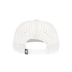 Ivory perforated performance cap with adjustable snapback, rear view