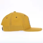 Khaki foam-backed golf performance cap, opposite-side view