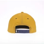 Khaki stretch performance cap with adjustable snapback, rear view