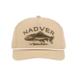 Custom five-panel fishing cap with multicolour fish embroidery and white rope